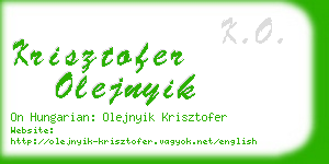 krisztofer olejnyik business card